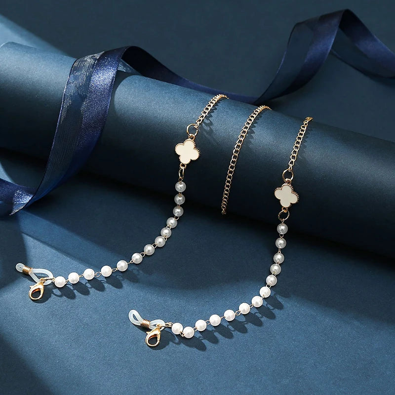 Sunglasses Masking Chains For Women Acrylic Pearl Crystal Eyeglasses Chains Lanyard Glass New Fashion Jewelry Wholesale