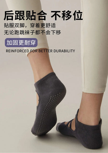 1pair Fashion Yoga Socks Anti Slip Women Professional Pilates Socks Cotton Dance Floor Trampoline Aerobics Fitness Sports Socks