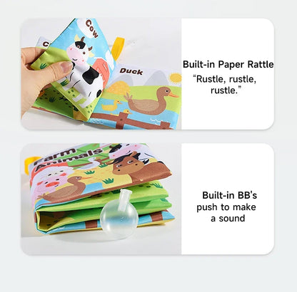 Children Early Educational Toys Rustle Sound Soft Cloth Book Fruits Animal Numbers Food Means of Transportation Cognition Toys