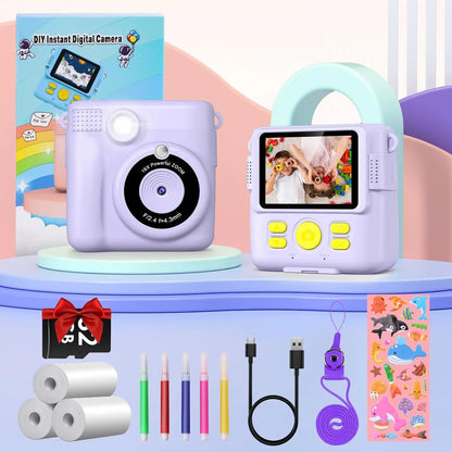 Gofunly Children's Instant Print Camera Thermal Printing Digital Camera 2.4" 1080P Camera Toy For 6-12 Years
