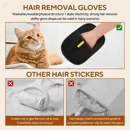 Pet Hair Remover Portable Washable Clothes Hair Dehairing Gloves Pet Cleaning Products Pet Accessories