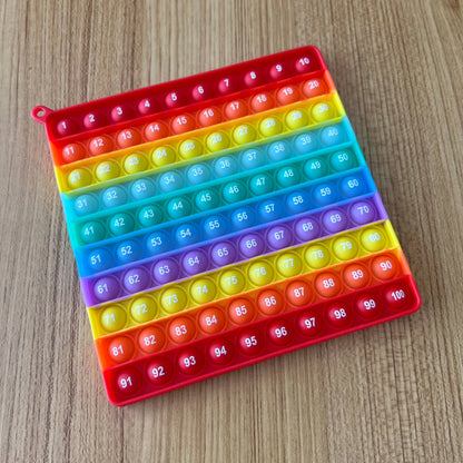 Interactive Math Learning Toy ，Silicone Number Counting Board 1-100, Sensory Fidget Game for Kids，Educational Classroom