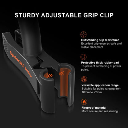 Spider Farmer 6 Inch Clip On Fan - Oscillating Grow Tent Fan 7-Speed Control | 300 CFM Airflow