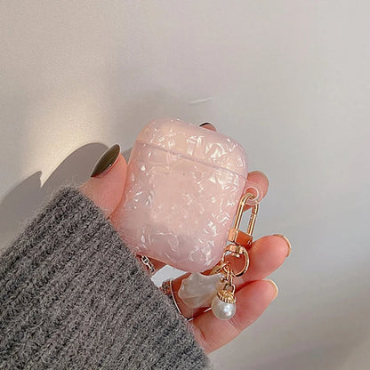 Dreamy Pearl Shell Soft Case with Keychain Pendant For Apple AirPods 4 3 Pro 2 1 Wireless Earphone Accessories Headset Box Cover