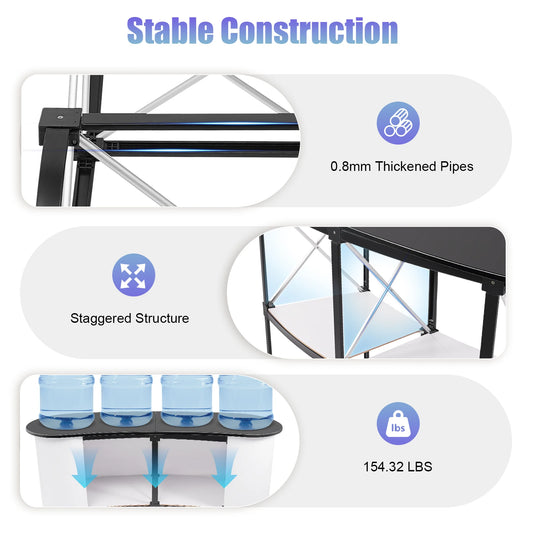 Foldable Tradeshow Table Exhibition Countertop Podium Promotion Table Office Reception Desk School Lecture Table