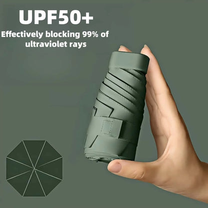 Mini UV Umbrella - Lightweight Folding Parasol Sunny Umbrella ,Reinforced Frame Portable Kids/Ladies' Sunshade Umbrella