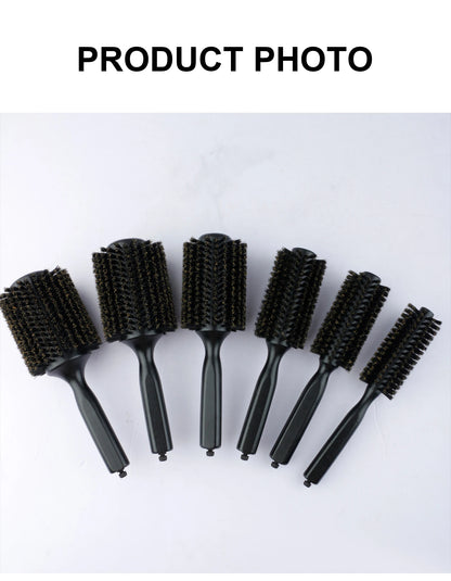 6 Sizes Boar Bristle Round Hair Brush Curly Hair Styling Comb Professional Removable Tail Barber Hairdresser Round Rolling Comb