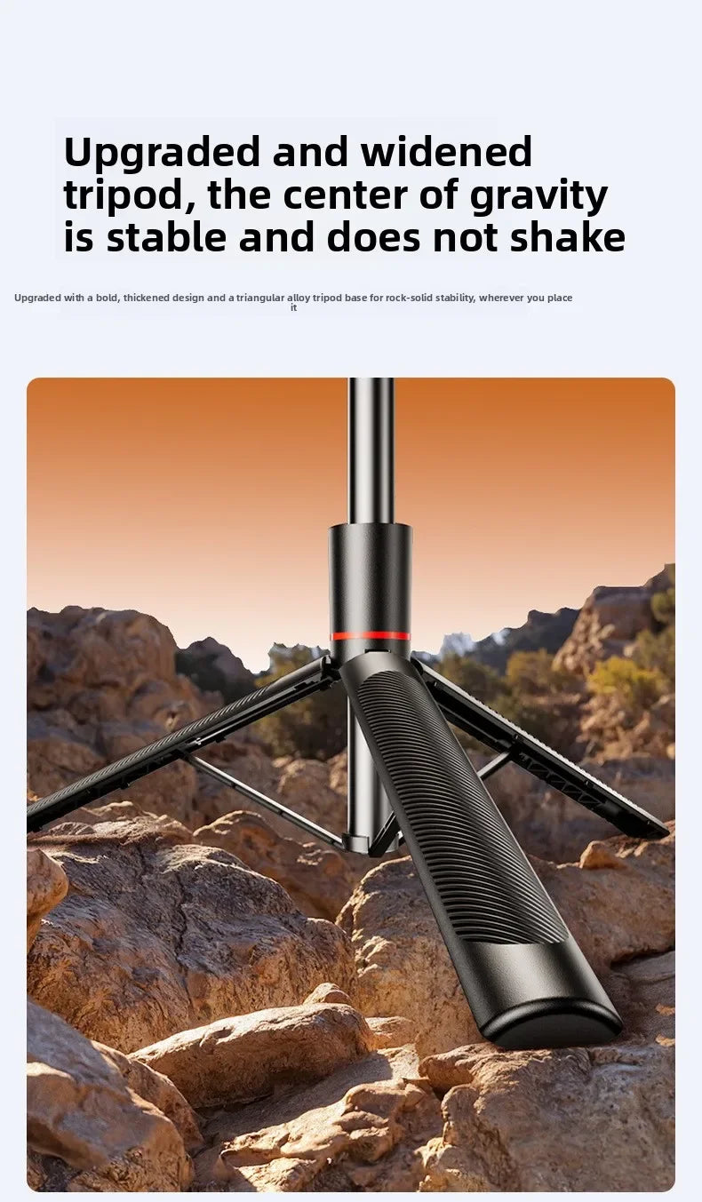 4-Axis Phone Selfie Stick Tripod 360° Anti-Shake 1.85m Extendable - 20m Bluetooth Remote for Vlog Live Streaming Travel