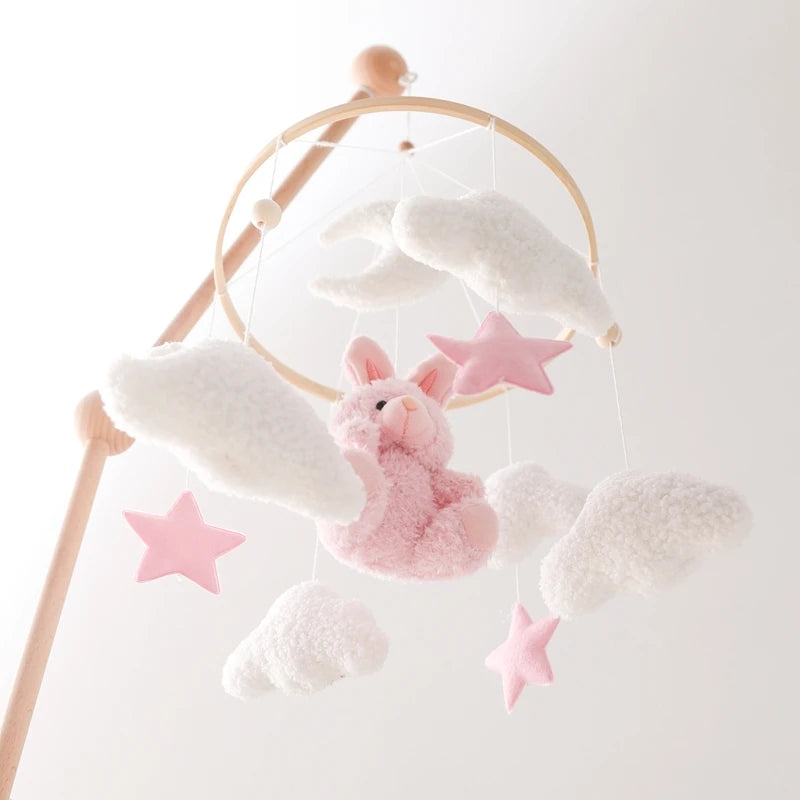 Baby Crib Mobile Bed Bell Toys Musical Rattle Educational Toys Bed Bell Newborn Mobile Bed Bell Bracket Baby Hanging Toys Holder