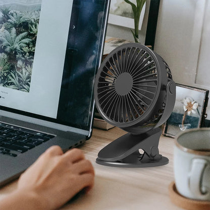 Clip On Fan USB Rechargeable Mini Coog Desk Baby Stroller Portable Handheld