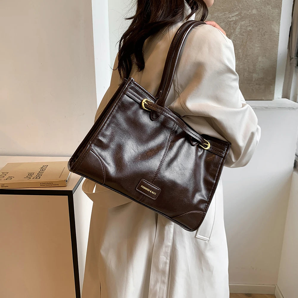 Luxury Handbag Designer Tote Bag for Women PU Leather Shoulder Bag Trendy Red Tote Bags Clutch Handbag for Work Commuter Bag