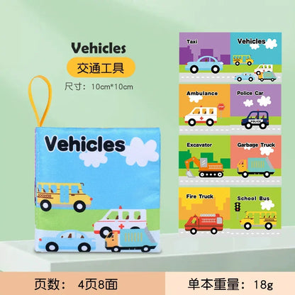 Children Early Educational Toys Rustle Sound Soft Cloth Book Fruits Animal Numbers Food Means of Transportation Cognition Toys