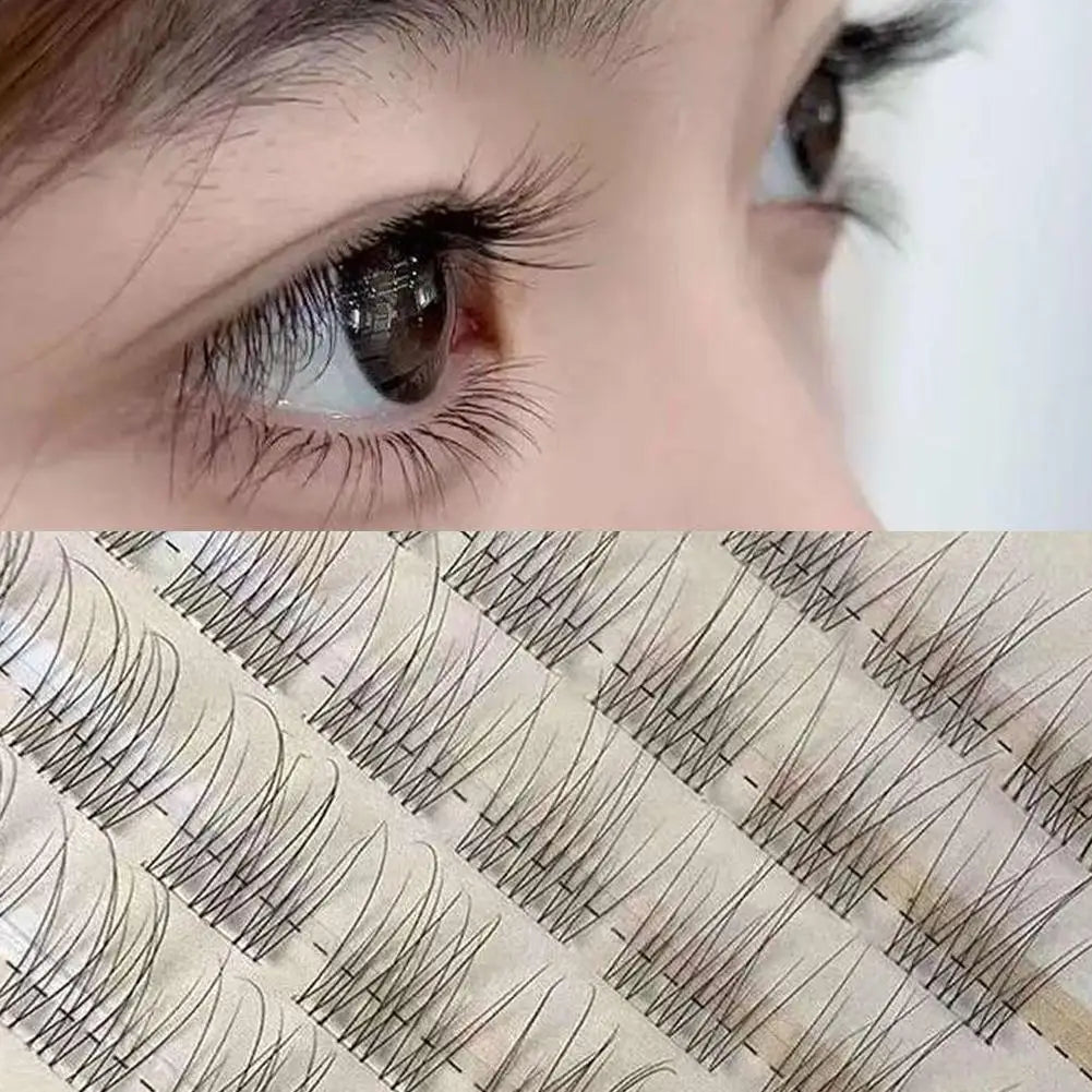 New Natural Cluster Fishtail Type Glue-free Self-adhesive False Eyelashes Eyelash Extension Makeup Natural Cluster 2025 New