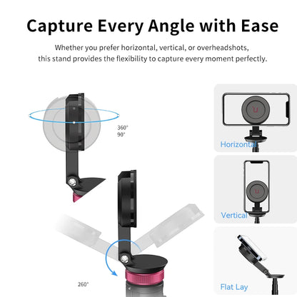 Ulanzi MT-84 1.53m Magnetic Tripod 360° Rotation Smartphone Extension Tripod for Selfie Live Streaming Vlog 10m Remote Control