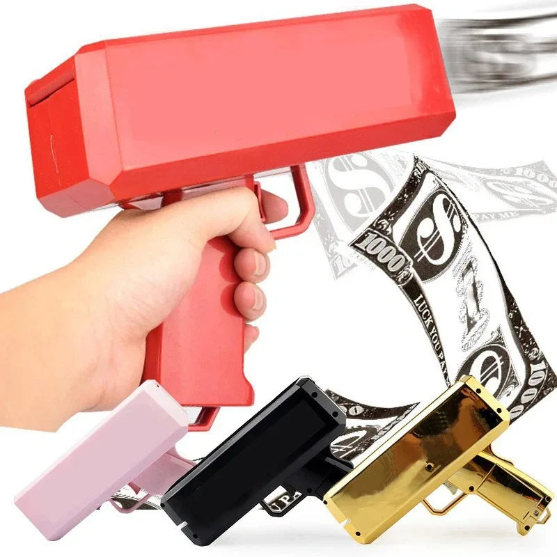 Shoot Money Gun Toy Funny Party Game Shoot Pistol Paper Money Wedding Birthday Christmas Decoration Shooter Throwing Kids Toys