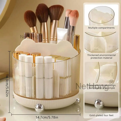 360° Rotating Pen Holder Desk Tidy Organizer Pencil Pot Makeup Brush Storage Box