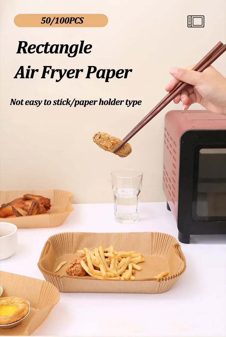 Disposable Air Fryer Paper Non-Stick Kitchen Baking Airfryer Mat Oilproof Micro-wave Barbecue Pad Baking Paper Liner Accessories