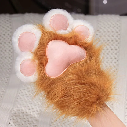 Cute 2D Cat Claw Plush Fursuit Kawaii Furry Cosplay Cat Claw Gloves Wings Cat Shoes Furry Boots Anime Party Cosplay Costume