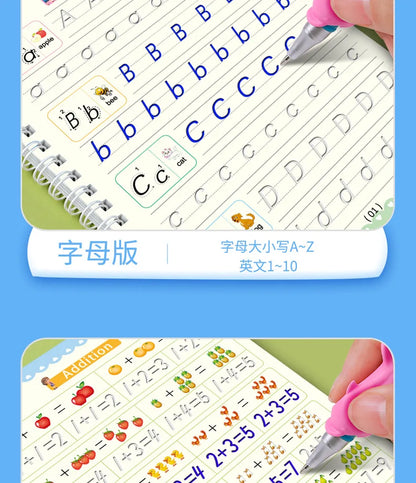 Reusable Magic Copybook Drawing Toys for Children Montessori Pen Control Training Writing Sticker Learning Educational Toy Kids