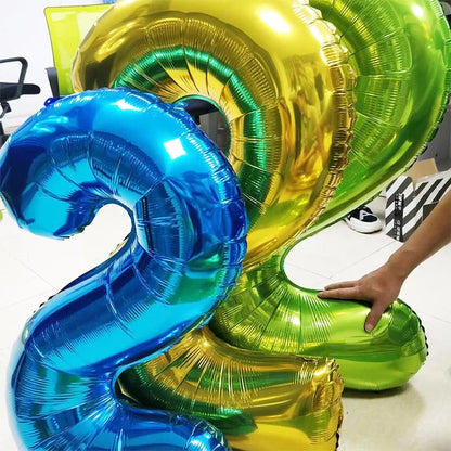 Number 10 Balloon 10 Digit Balloon Ten Blue Figure Green Globe 10th Birthday Big Large Red Pink Golden Black Colorful 32inch
