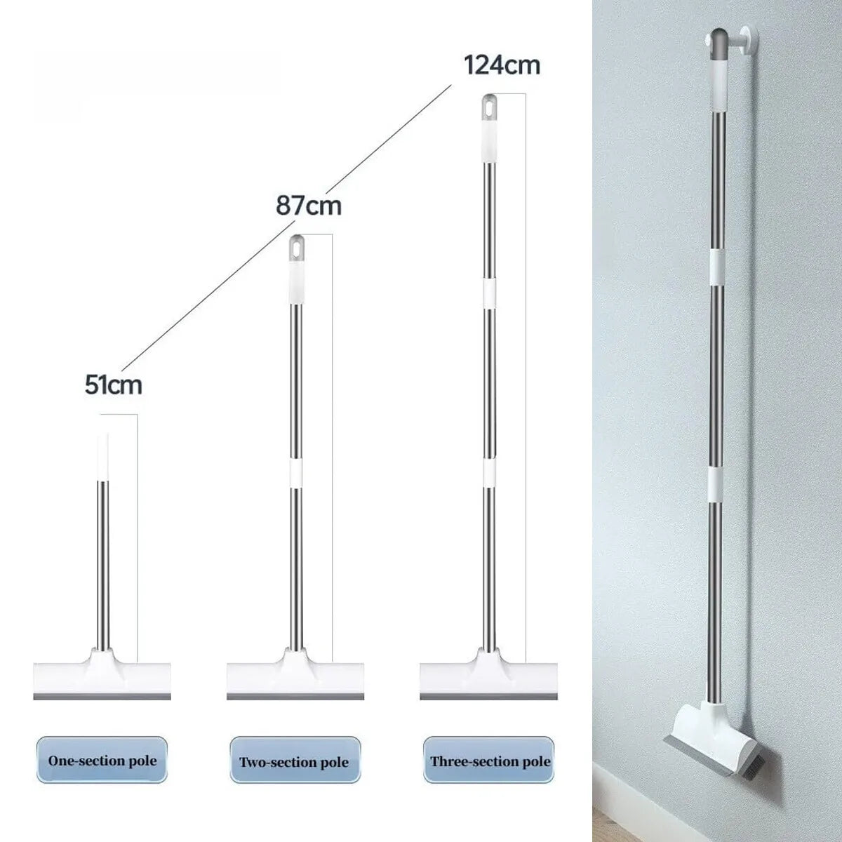 Long Handle Scrub Brush 2 In 1 Floor Scrubber And Squeegee For Cleaning