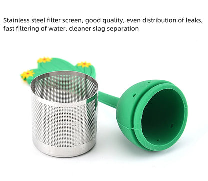 Silicone Handle Tea Infuser Stainless Steel Tea Ball Filter Teapot Cha Coffee Strainer Creative Lemon Orange Shape Spice Sieve