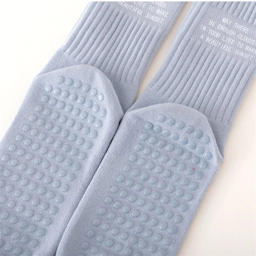 Yoga Socks Indoor Cotton Mid-tube Bottom Professional Non-slip Silicone Fitness Socks gym Floor Socks Dance Pilates Sports Socks