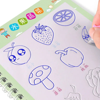 Reusable 3d Copybook Books Learn Chinese Pinyin Number0-10 Addition And Subtraction For Kids Children Drawing Coloring Gifts