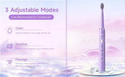 SEJOY Electric Sonic Tooth Brush for Adult USB Rechargeable Electric Toothbrush Washable with 7 pcs Replacement Heads