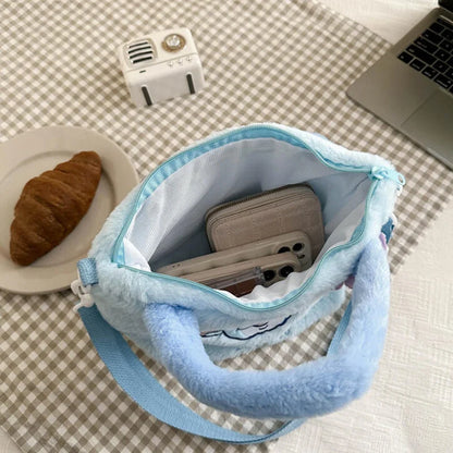 Stitch Women's Plush Shoulder Bags Large Capacity Ctue Crossbody Bag For Pretty Girl Makeup Bag