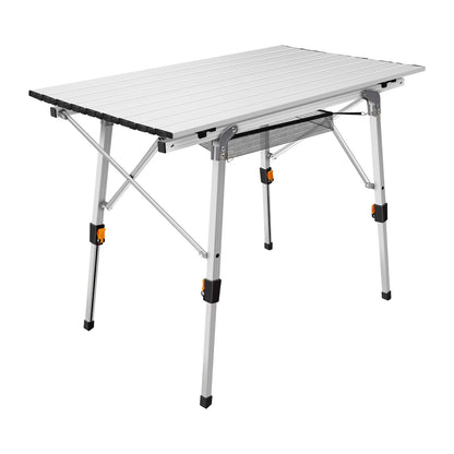 Foldable Aluminum Picnic Table 90x52x68cm, Height Adjustable 45-68 cm, Stable Structure, Anti-slip, Carry Bag