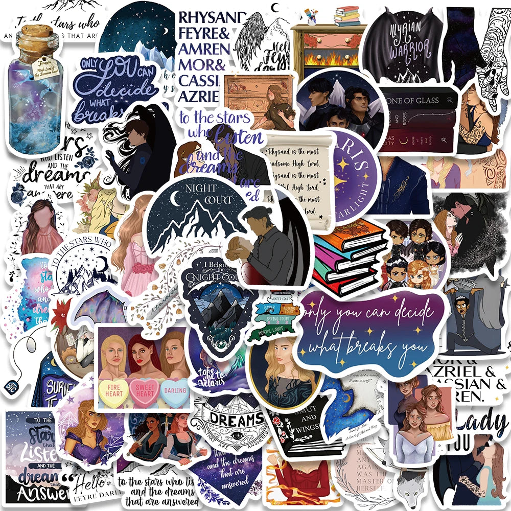 50PCS Smutty Dark Romance Bookish Spice Reader Girl Cartoon Booktok Sticker Aesthetic Car Kindle Ipad Phone Laptop Diary Sticker