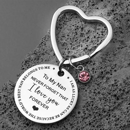 Best Nana Gift Keychain with Birthstone Charm Nana Grandma Nan Birthday Gift Gigi Jewelry Nana Keychain Mothers Day Gifts