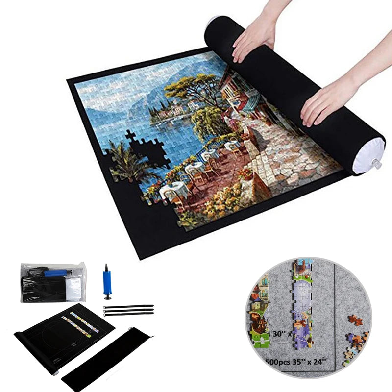 Puzzles Pad Jigsaw Roll Felt Mat Playmat Puzzles Blanket For Up To 1500 Pcs Puzzle Accessories New Portable Mat (Only Mat)