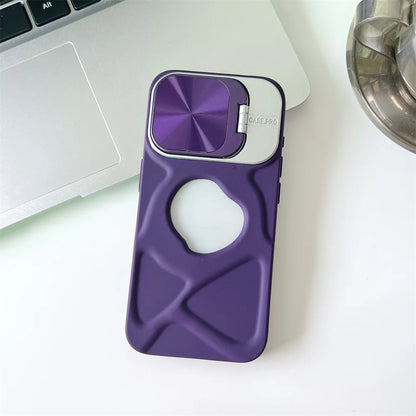 Fashion Logo Hole Magnetic Case for iPhone 17Air 12 13 14 15 16 17 Pro Max Plus Lens Protection Stand For Magsafe Silicone Cover