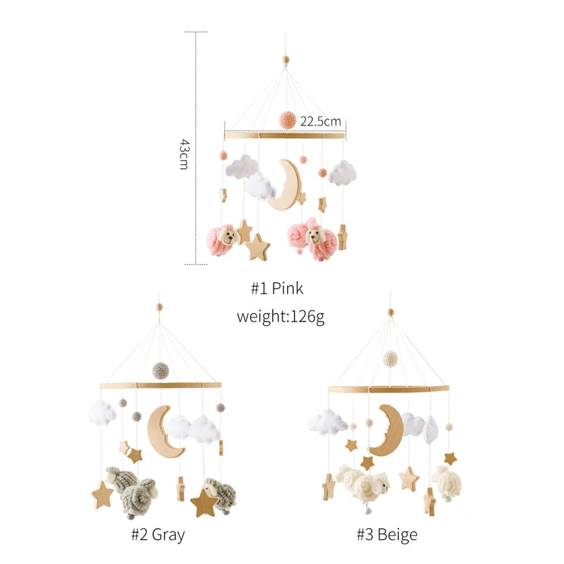 Baby Crib Bed Bell Rattle Toy 0-12 Months Wooden Mobile Cartoon Bee Bed Bell Hanging Toy Holder Bracket Infant Crib Bracket Gift