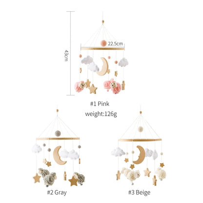 Baby Crib Bed Bell Rattle Toy 0-12 Months Wooden Mobile Cartoon Bee Bed Bell Hanging Toy Holder Bracket Infant Crib Bracket Gift