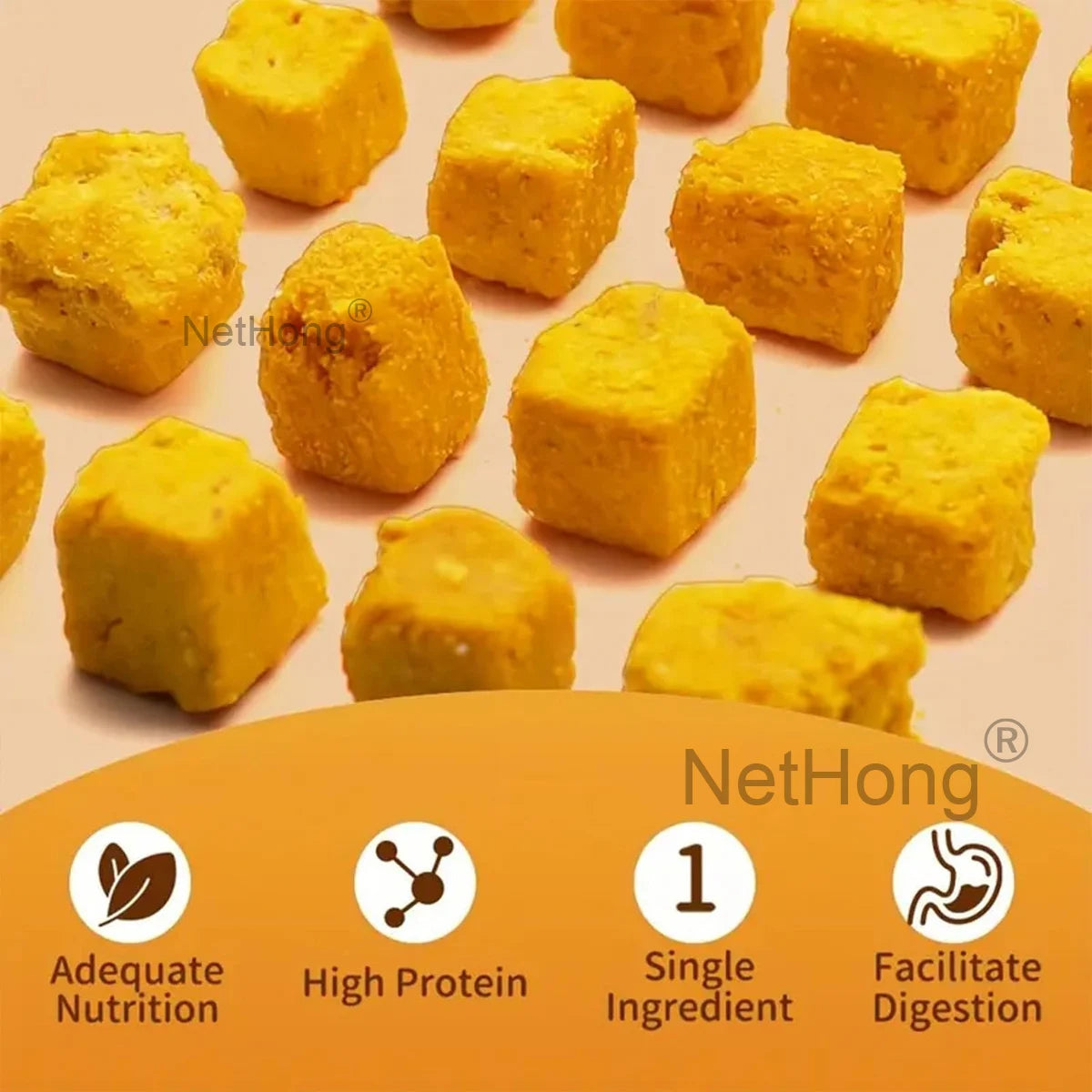 Freeze-Dried Egg Yolk Cat Treats with Cat Grass - Healthy Pet Snacks for Hair & Skin, Grain-Free, Natural Crunchy Food Topper