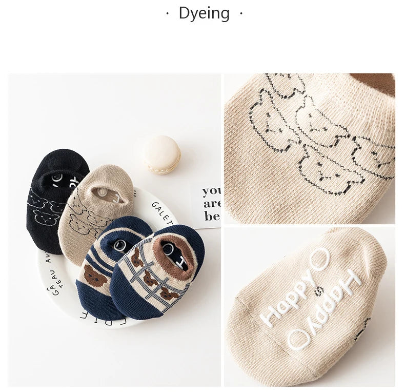 Spring Anti Slip Baby Socks Toddler Kids Floor Socks with Rubber Soles Autumn Newborn Baby Boy Girl Cartoon Cute Ball Warm Socks