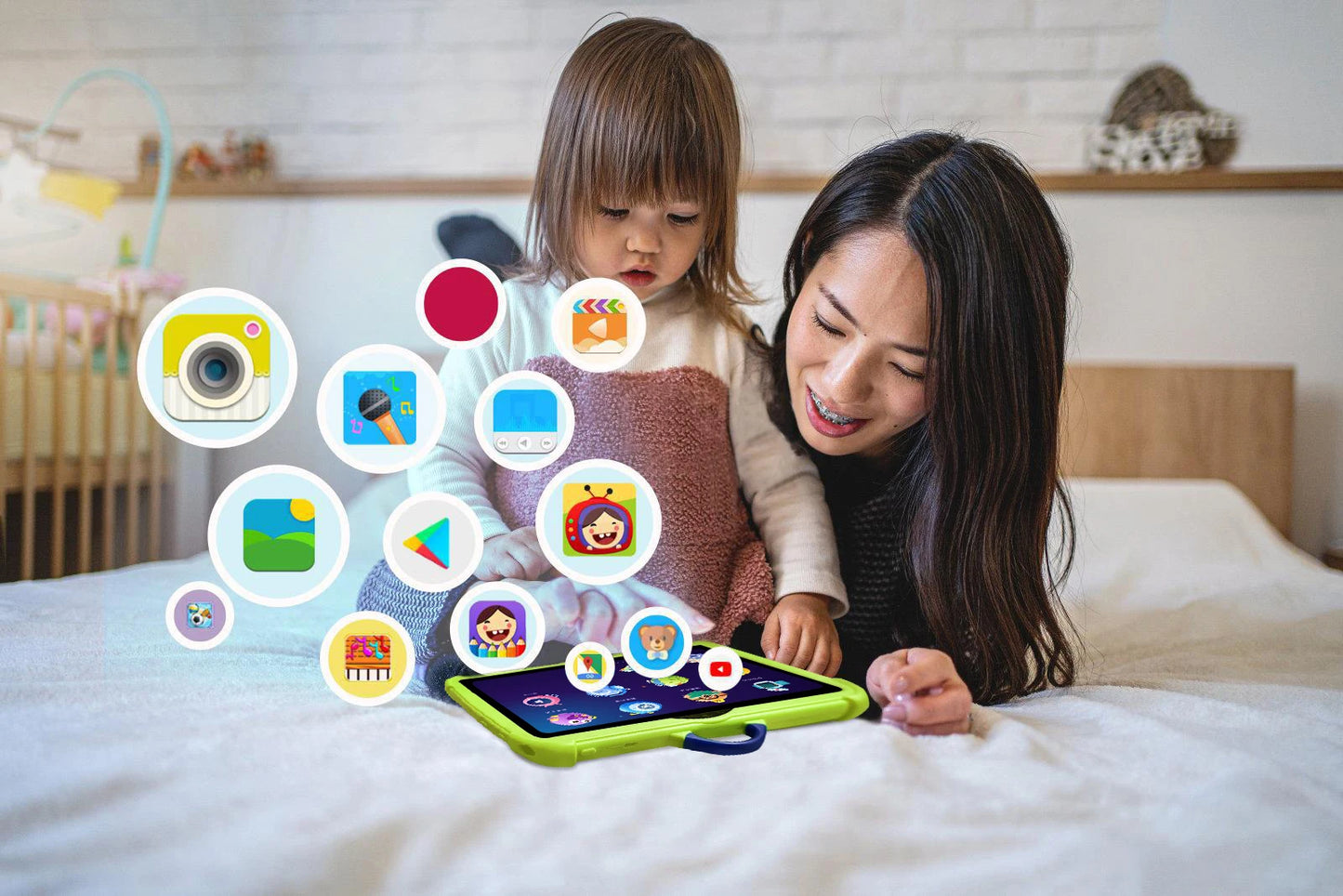 2024 New 5G WiFi 7 Inch Google Tablet For Children Learning Education Kids Tablets Quad Core 4GB RAM 64GB ROM Dual BOW Cameras