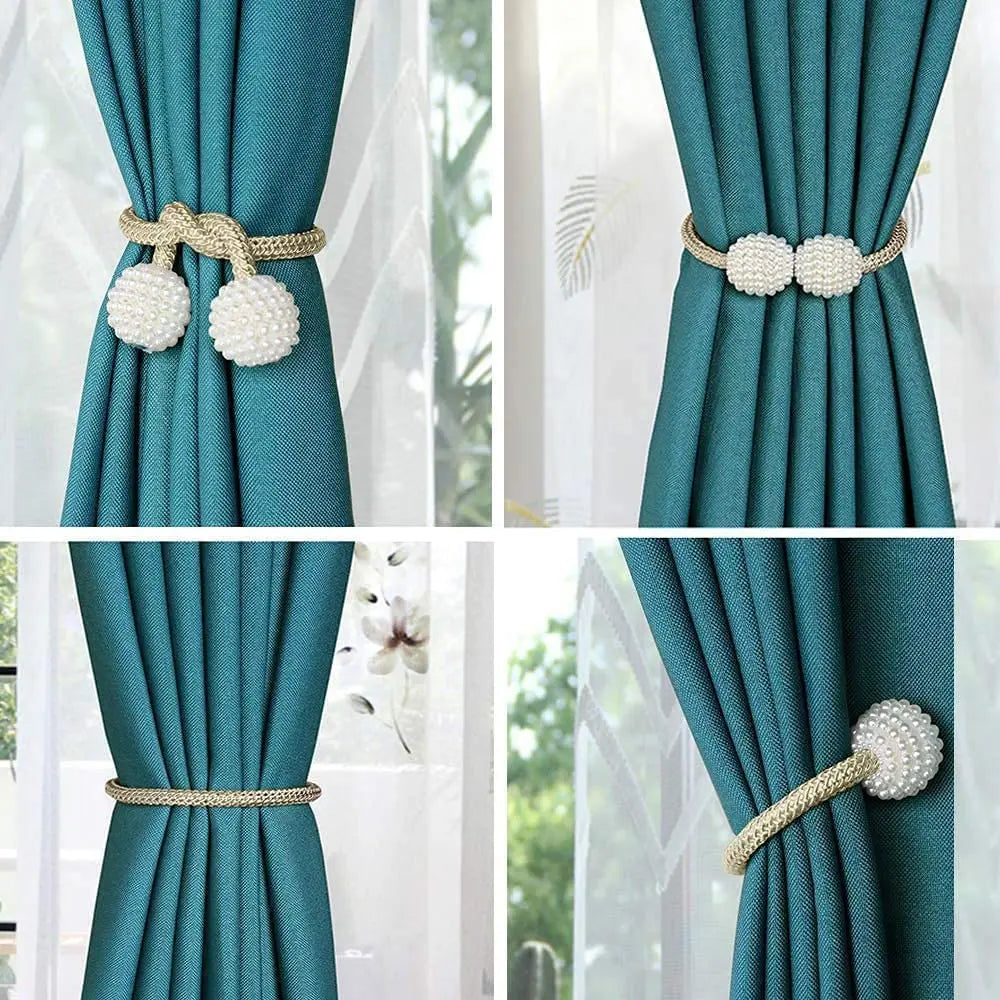 1/2PCS Pearl Magnetic Curtain Clip Curtain Holders Tie Back Buckle Clips Hanging Ball Buckle Tie Back Curtain Decor Accessories