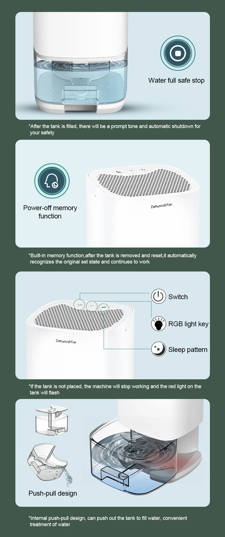 New Pattern Air Dehumidifier Mute Moisture Absorbers Air Dryer  For Home Bedroom Office Kitchen Deodorizer Dryer EU/US plug