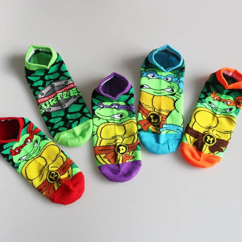 Teenage Mutant Ninja Turtles TMNT Socks Cartoon Women Men Anime Cute Socks Short Cotton Blends Low Cut Ankle Boat Socks Summer