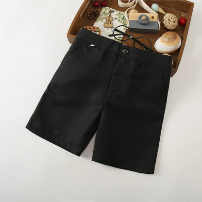 Boys White Black Long Sleeve Formal Shirt - Kids School Uniform Party Performance Blouse | Ages 1-12+