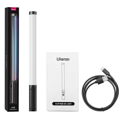 Ulanzi VL119 Stick Light RGB Handheld Wand Tube LED Video Light CRI 95+ 2500K-9000K 2000mAh Photography Lighting Fill Lamp