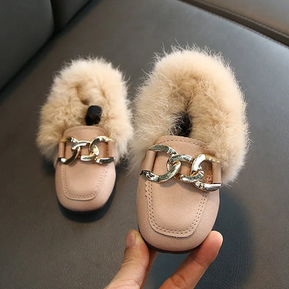 Kids Winter Slippers - Luxury Fur Lined Non-Slip Indoor Boots for Boys & Girls