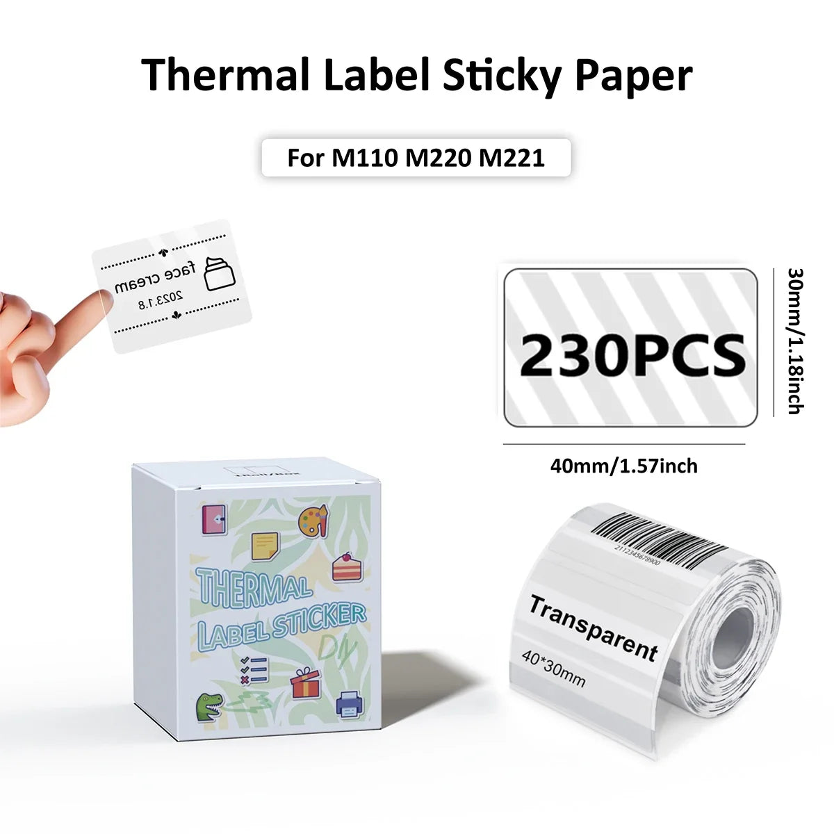 Thermal paper Label Maker Paper M110 Label for Small Business Multi-Purpose Thermal Sticker for M110 M221 M200 M220 Printer