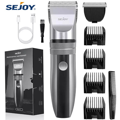 Sejoy Professional Hair Clippers for Men Rechargeable Beard Trimmer Cordless Barber Clippers for Hair Cutting Grooming