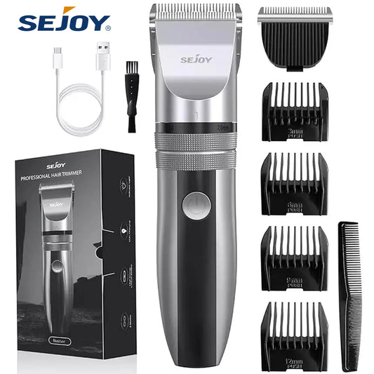 Sejoy Professional Hair Clippers for Men Rechargeable Beard Trimmer Cordless Barber Clippers for Hair Cutting Grooming