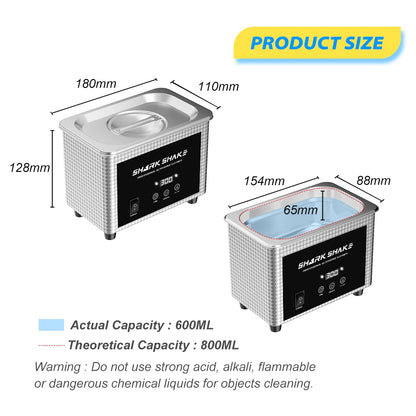 800ml Household Digital Ultrasonic Cleaner 30W/60W Stainless Steel Bath Degas Ultrasound Washing for Watches Jewelry